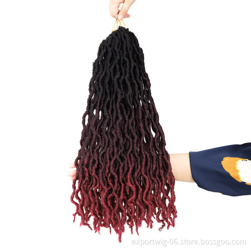 Gypsy Locs synthetic braiding Hair Pre-Looped Goddess Faux Locs Wavy Twist Hair Locs Synthetic Braiding extension Gypsy hair